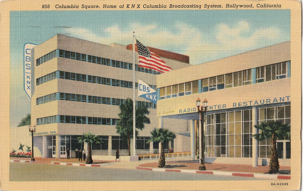 Columbia Square Home of KNX Columbia Broadcasting System Hollywood California Postcard 