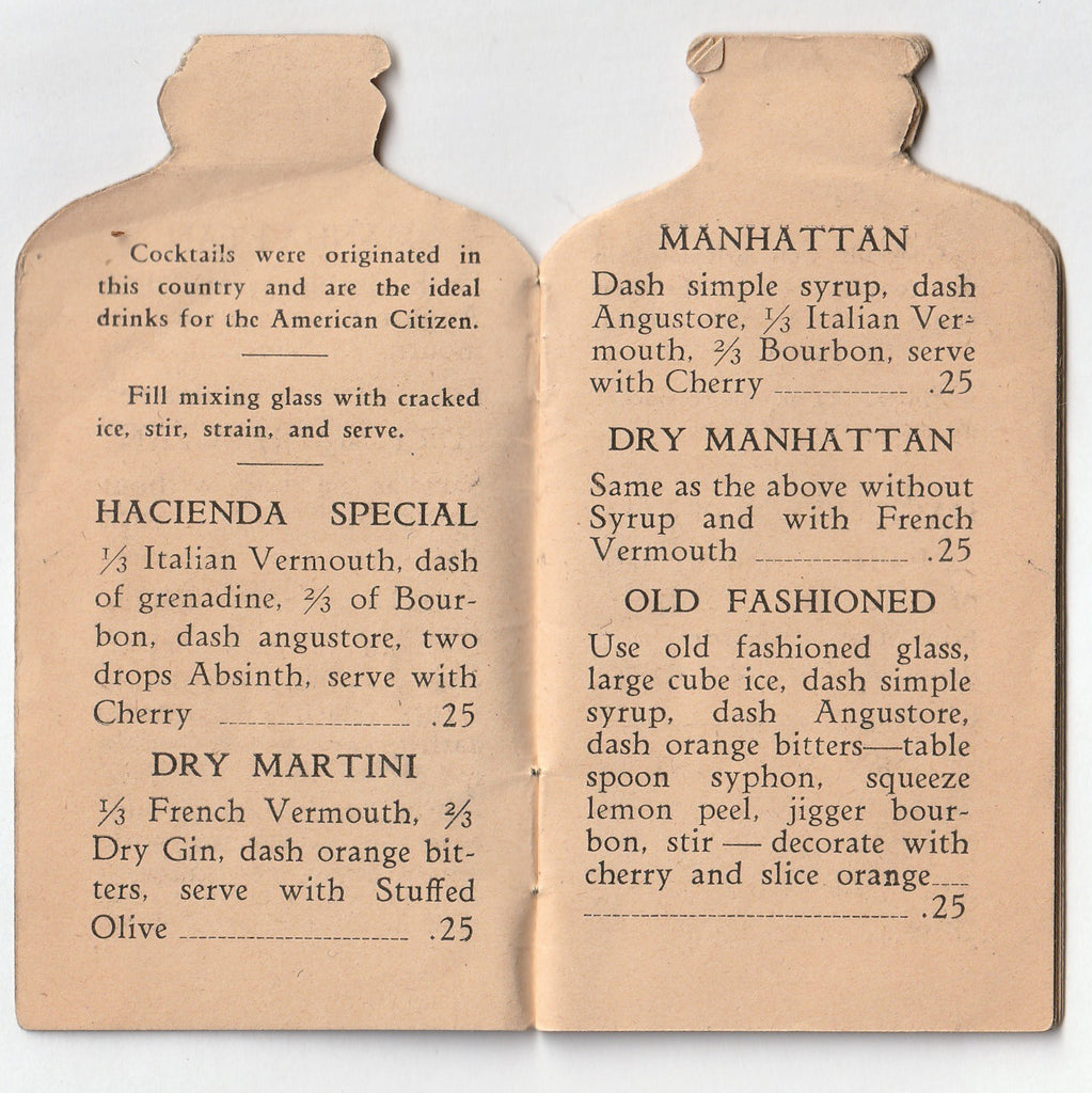 Compliments of Hacienda Cafe and Beer Garden - Chicago, IL - Booklet, c. 1930s Inside 2