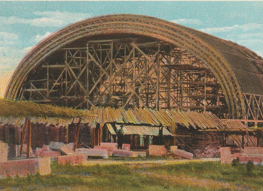 Construction of Tabernacle Roof Vintage Postcard Close Up