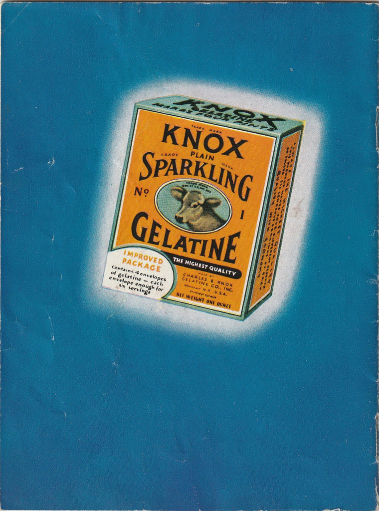 Control Your Weight This Happy Way With Knox Gelatine Booklet 1932 Back Cover