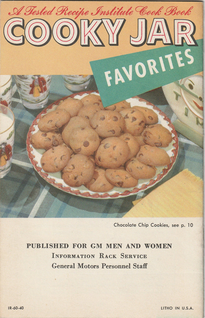 Cooky Jar Favorites - Tested Recipes Institute - General Motors Information Rack Service - Booklet, c. 1960 Back Cover