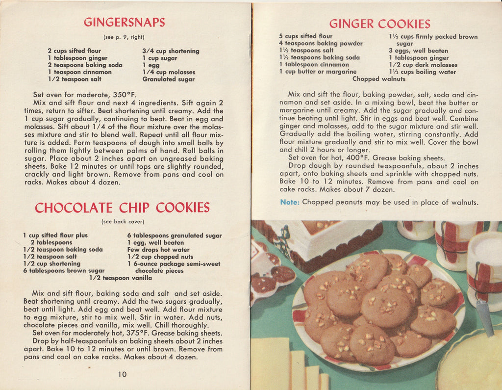 Cooky Jar Favorites - Tested Recipes Institute - General Motors Information Rack Service - Booklet, c. 1960 Pg. 10-11