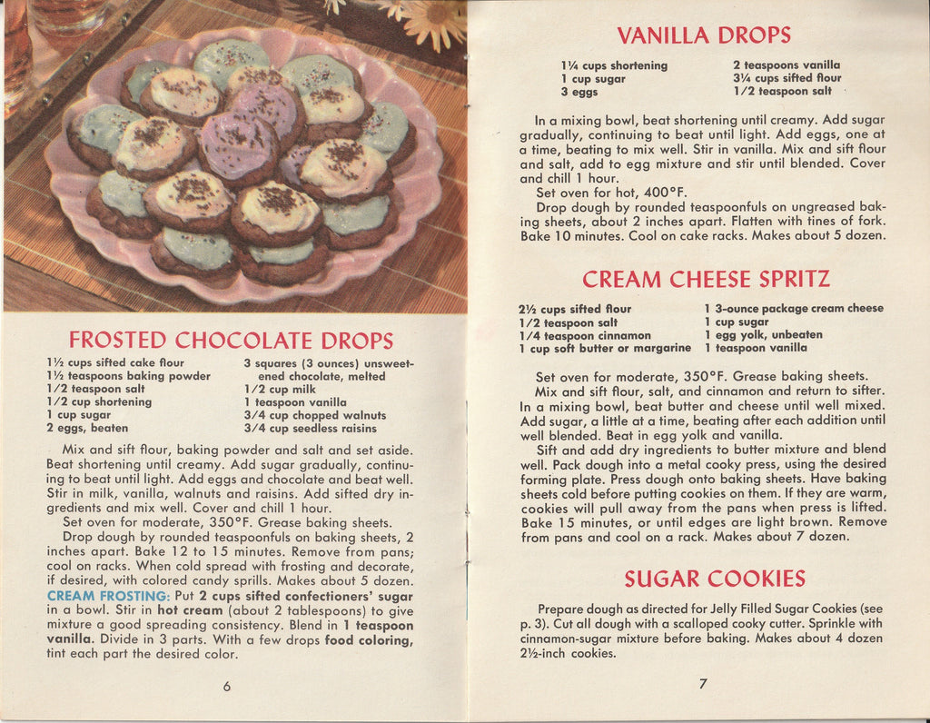 Cooky Jar Favorites - Tested Recipes Institute - General Motors Information Rack Service - Booklet, c. 1960 Pg. 6-7