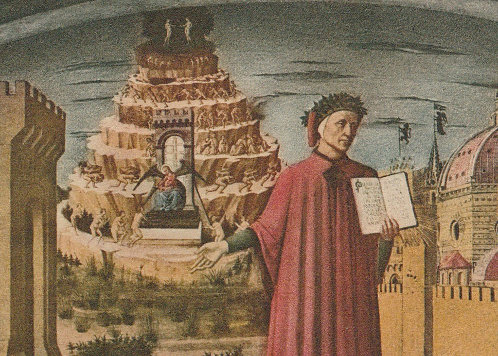 Dante and His Poem Painting Domenico di Michelini Postcard Close Up