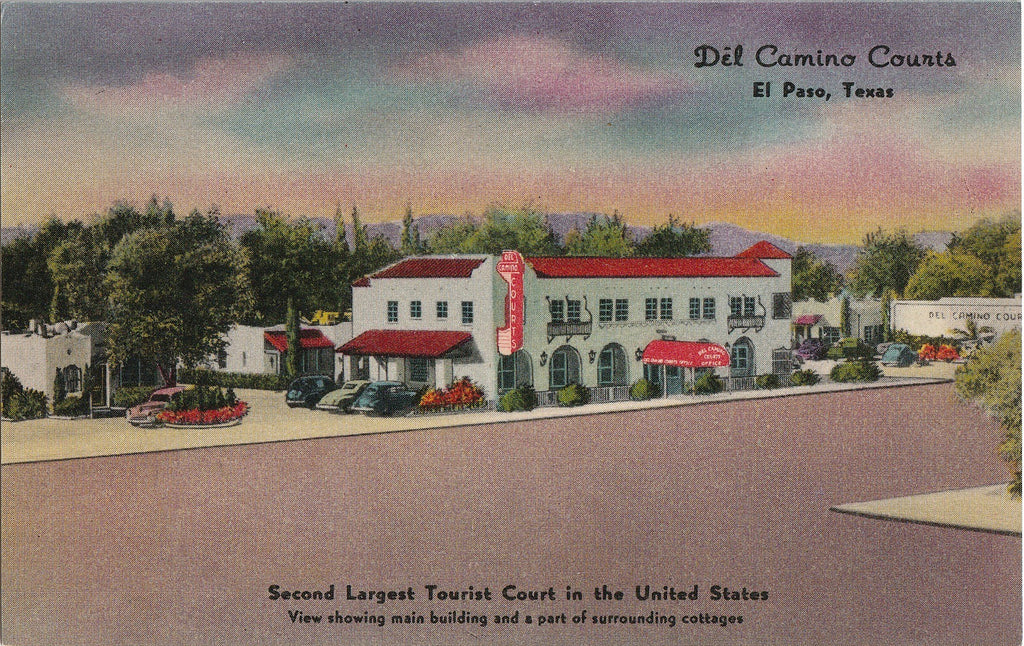 Del Camino Courts - El Paso, Texas - Postcard, c. 1950s