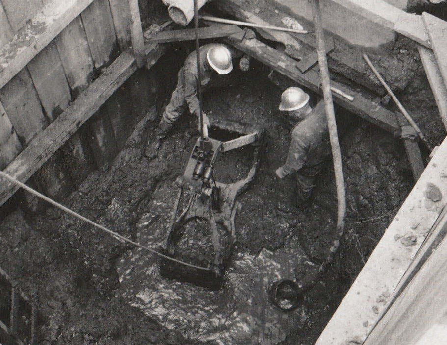 Digging a Well - Snapshot, c. 1940s Close UP