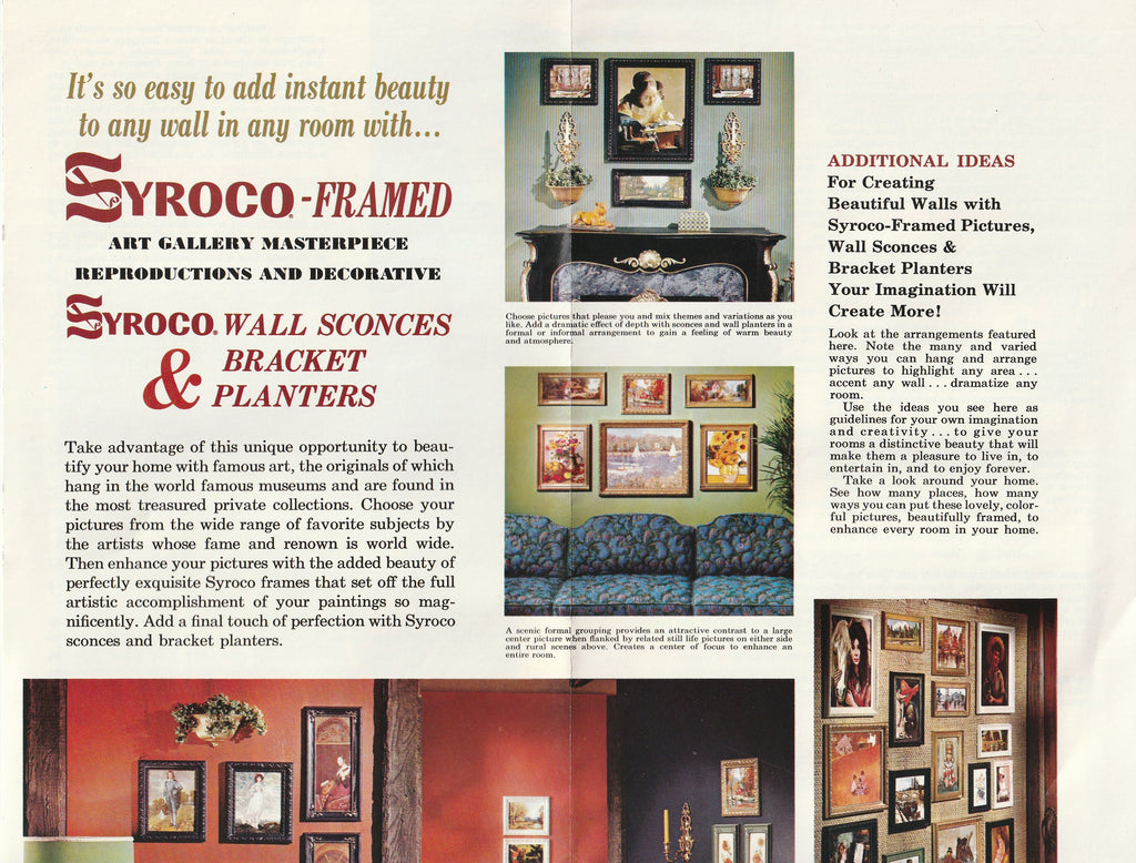 Do-It-Yourself Guide to Making Your Home More Beautiful with Pictures - Syroco-Framed Art Gallery Reproductions - Brochure, c. 1960s