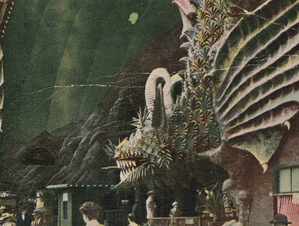 Dragon Gorge - Ocean Park, California - Postcard, c. 1910s Close Up
