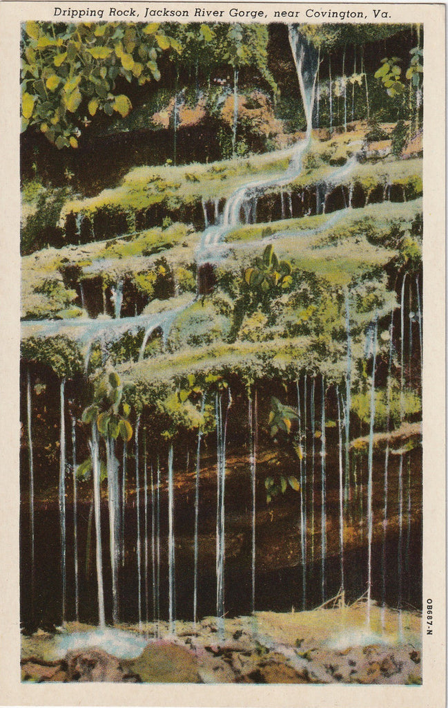 Dripping Rock Jackson River Gorge Covington Virginia Postcard