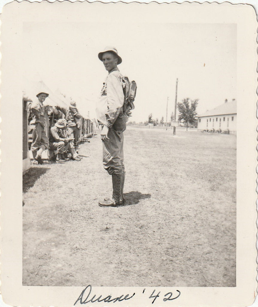 Duane in '42 - WW2 Soldier - SET of 4 - Snapshots, c. 1942