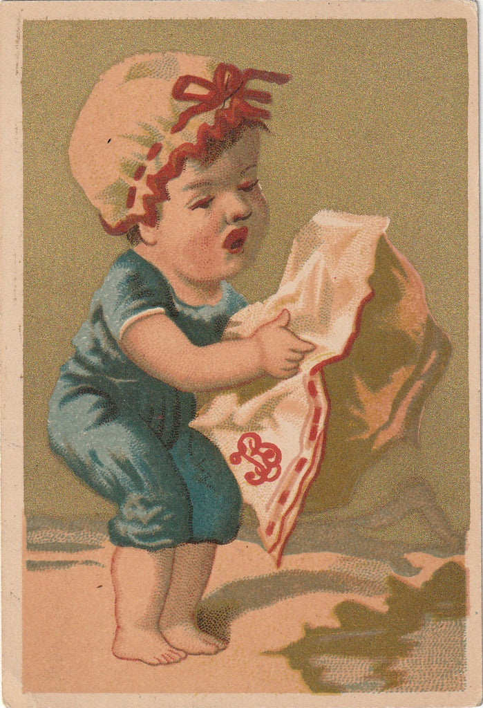Dusting and Sweeping - SET of 2 - Victorian Trade Cards, c. 1800s 1 of 2