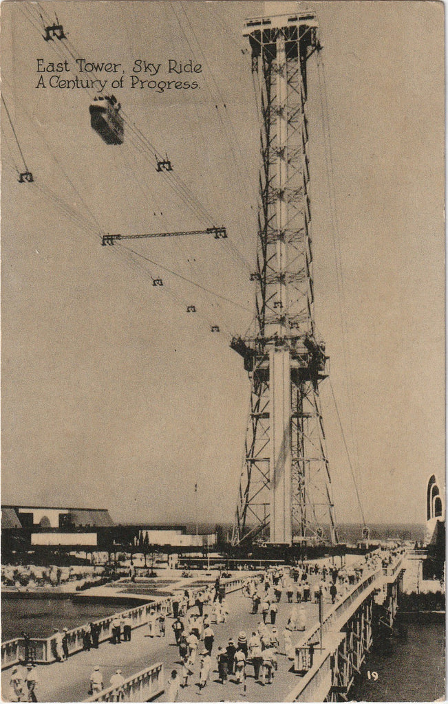 East Tower Sky Ride Chicago World's Fair 1933 Postcard