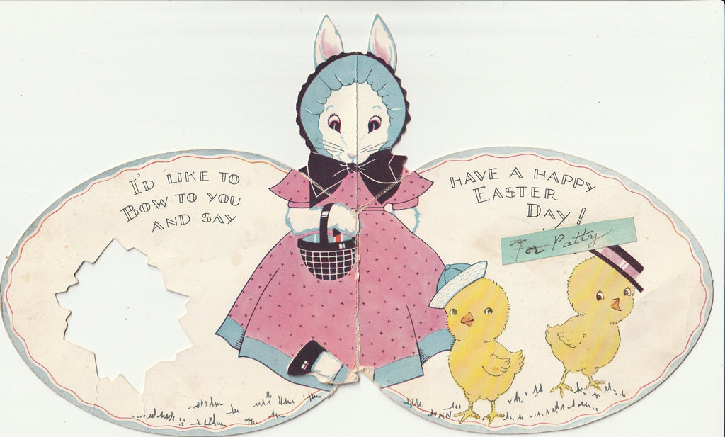 I'd Like To Bow To You and Say, Have A Happy Easter Day - Card, c. 1920s
