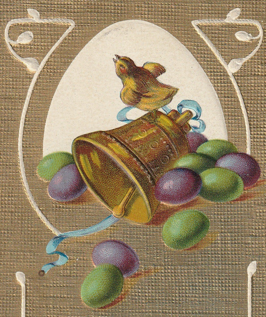 Easter Greetings Antique Postcard Close Up