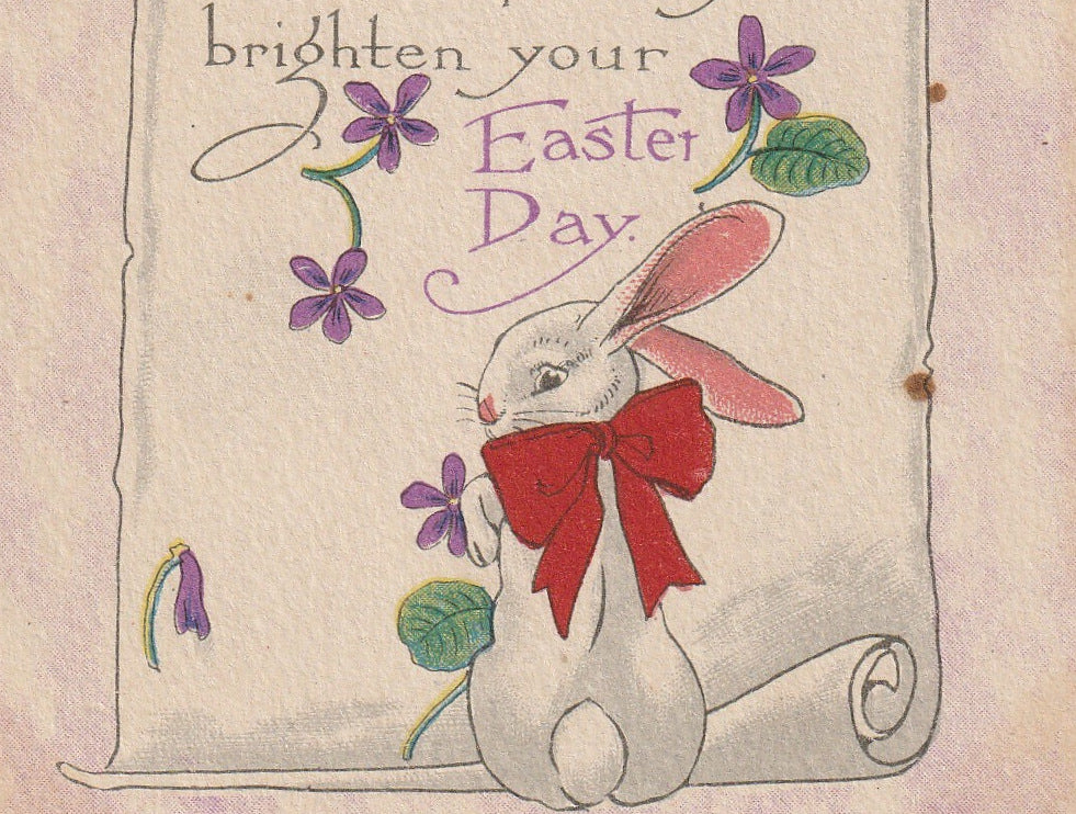 Easter Tidings Antique Postcard Close Up 3