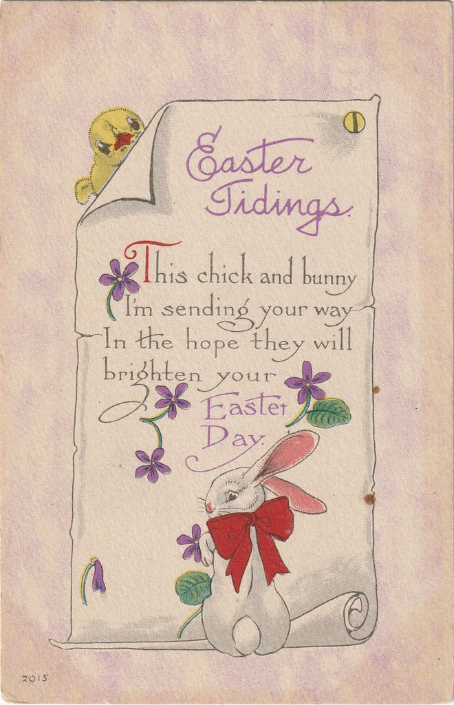 Easter Tidings Antique Postcard