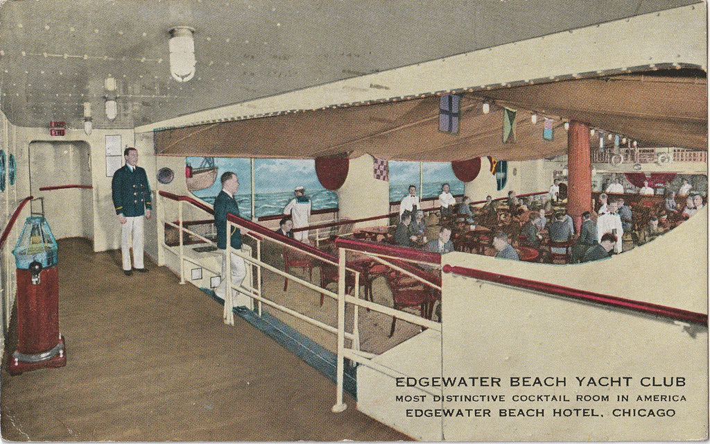 Edgewater Beach Yacht Club Chicago Postcard 