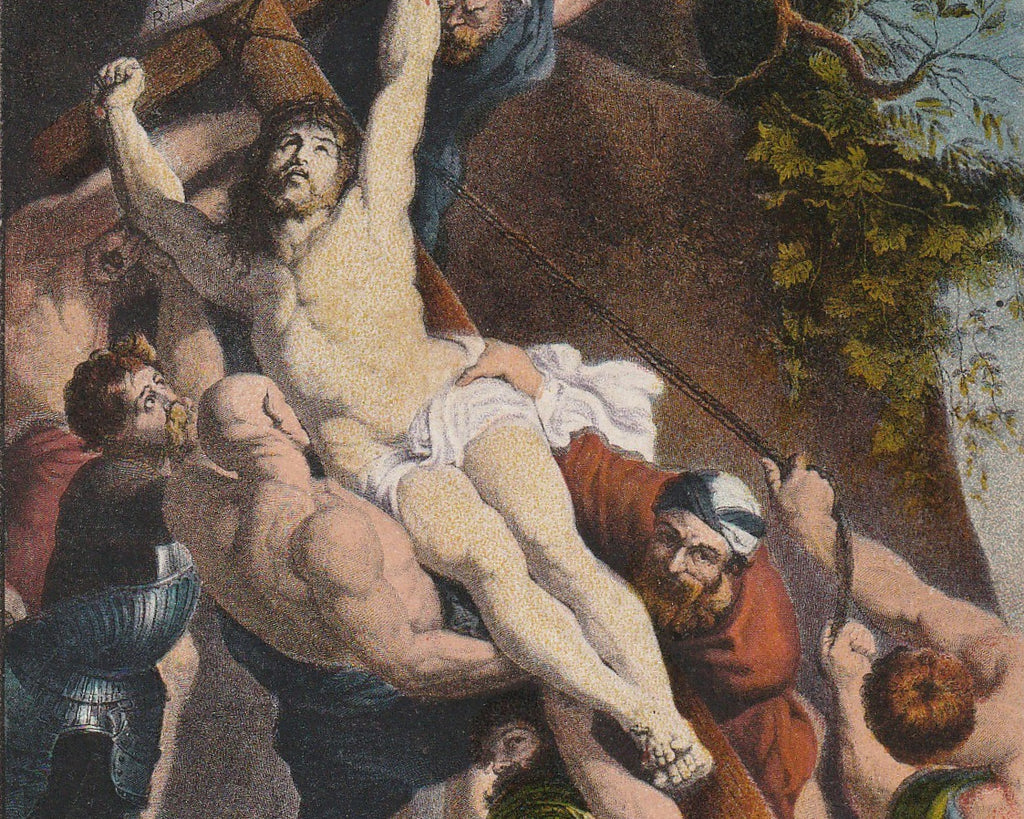 Elevation of the Cross  P. Rubens Postcard Close Up 3