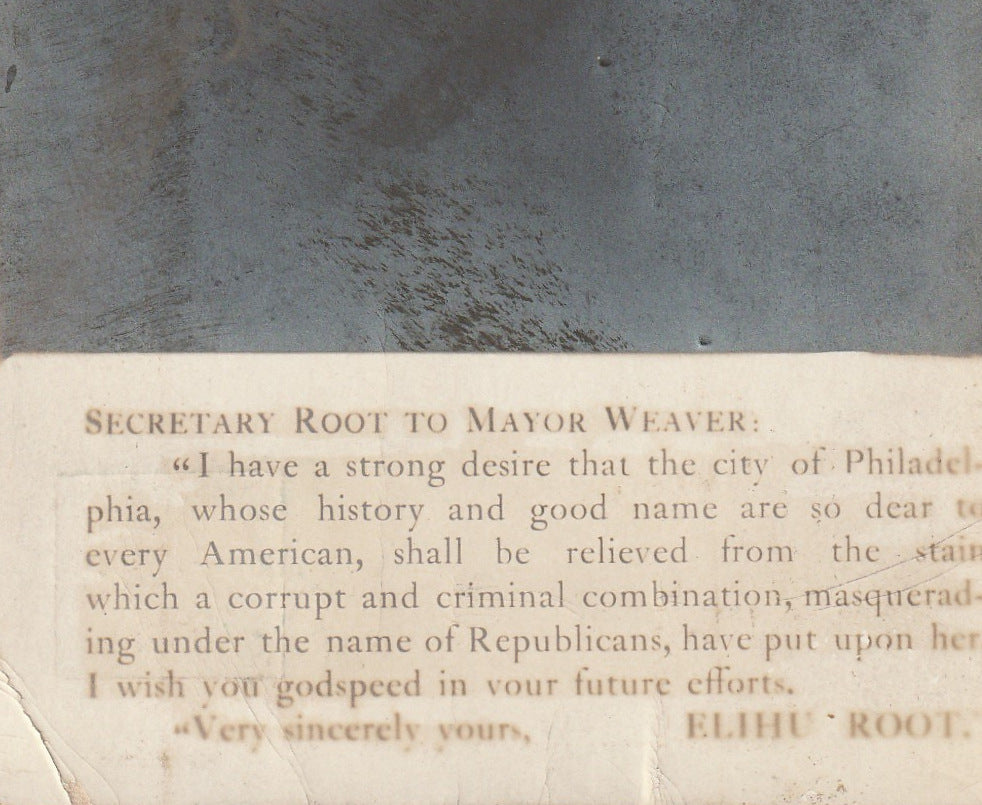 Elihu Root to Mayor Weaver Rotograph RPPC Close Up 2