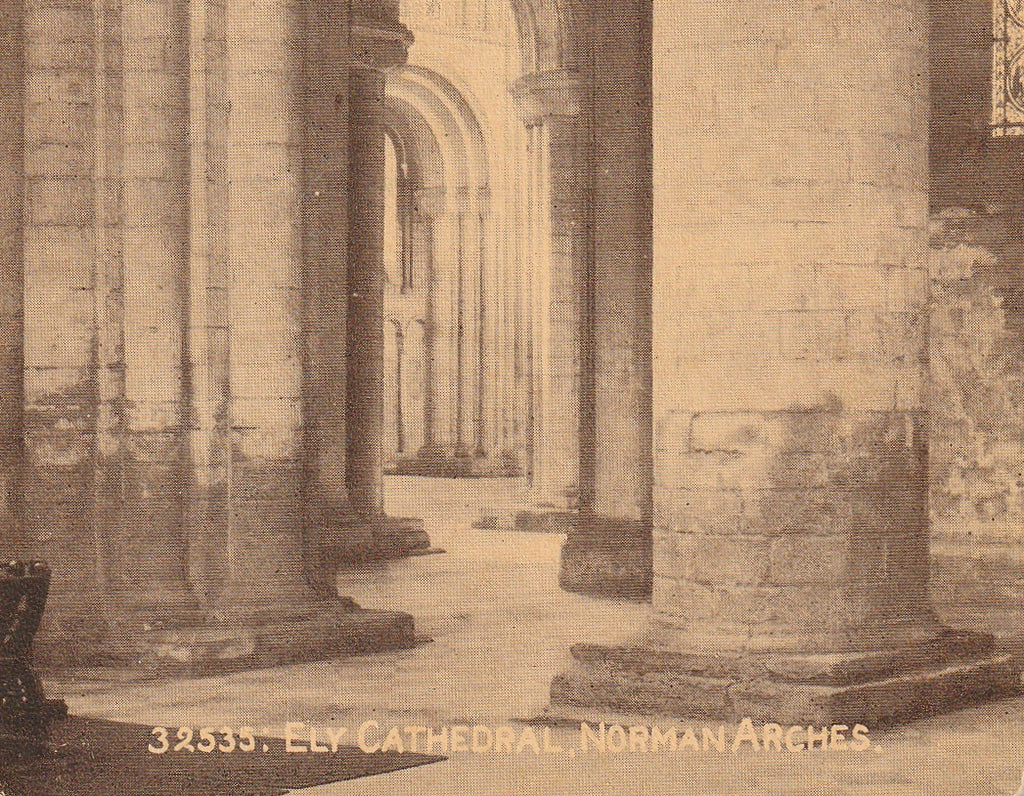 Ely Cathedral Norman Arches Postcard Close Up