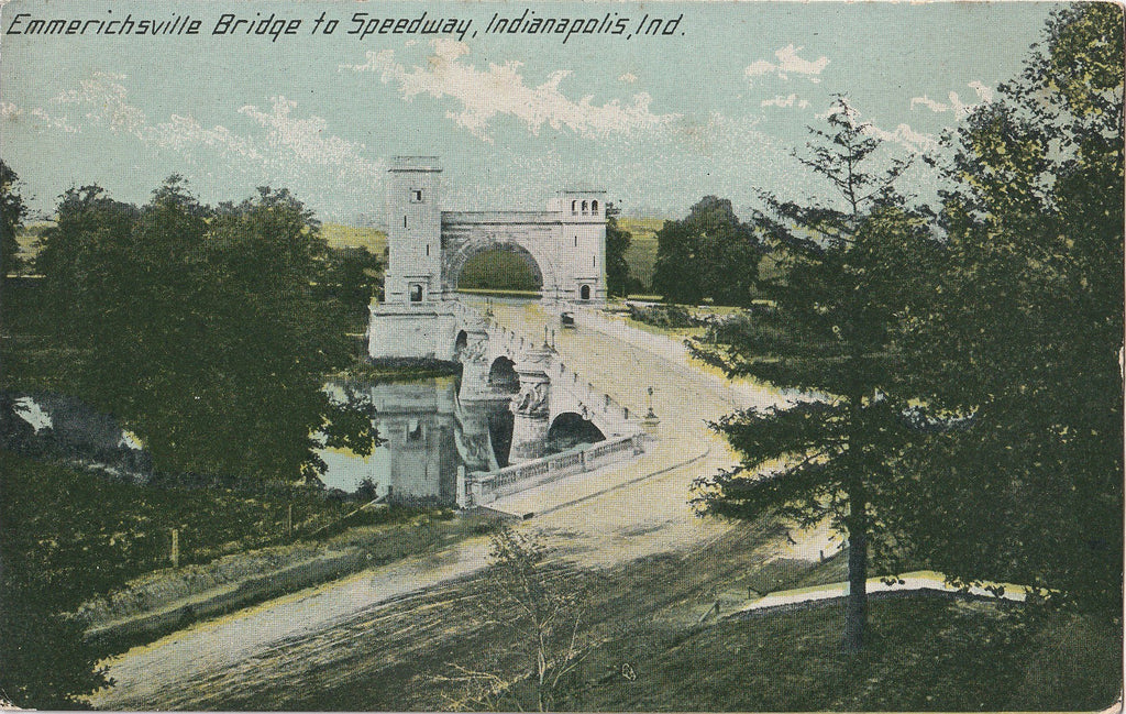 Emrichsville Bridge to Speedway Indianapolis Postcard