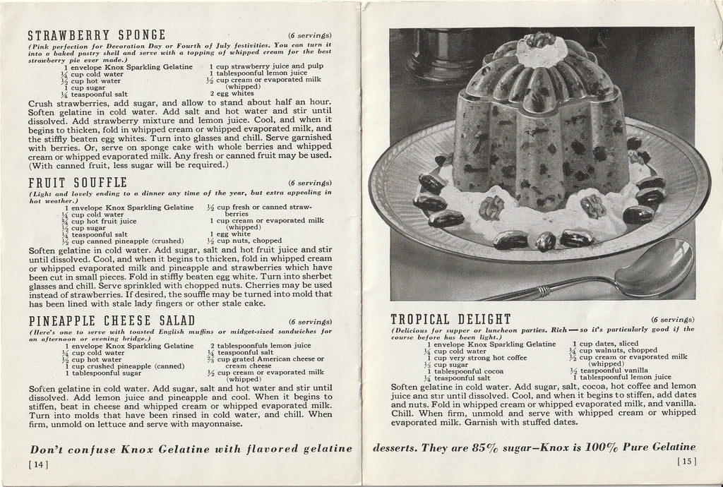 Tropical Delight - Entertaining Round the Calendar the Easy Knox Way - Gelatin Recipes - Booklet, c. 1938