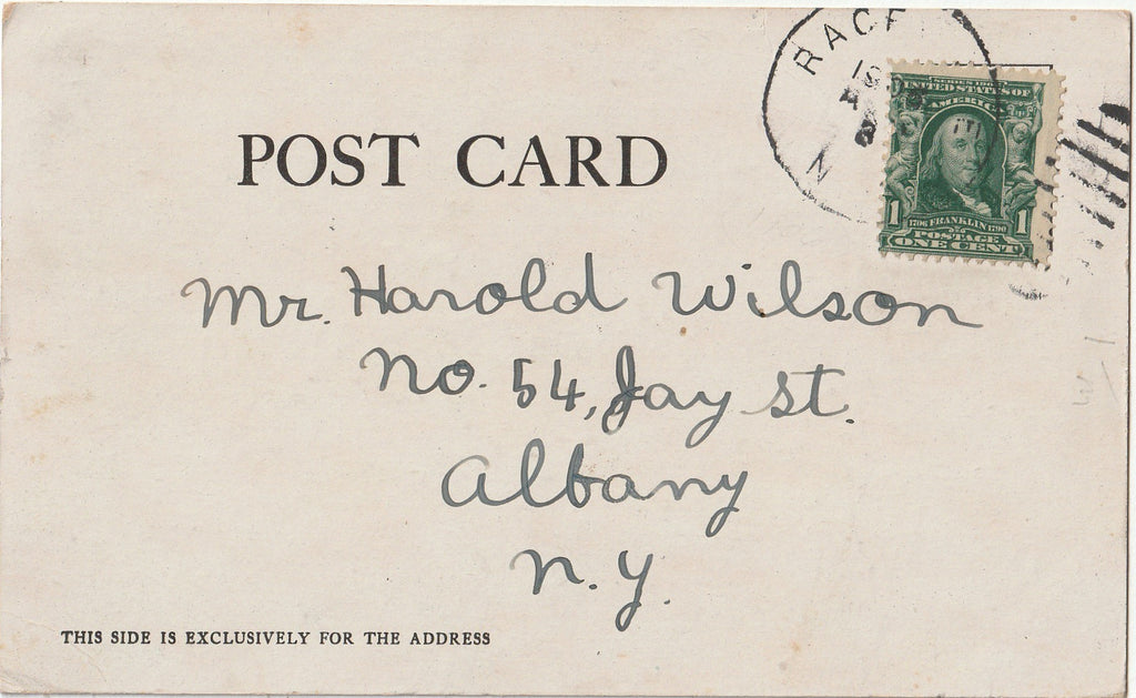 Excuse Haste and a Poor Pen - Chris N. Krogstad - Postcard, c. 1900s Back