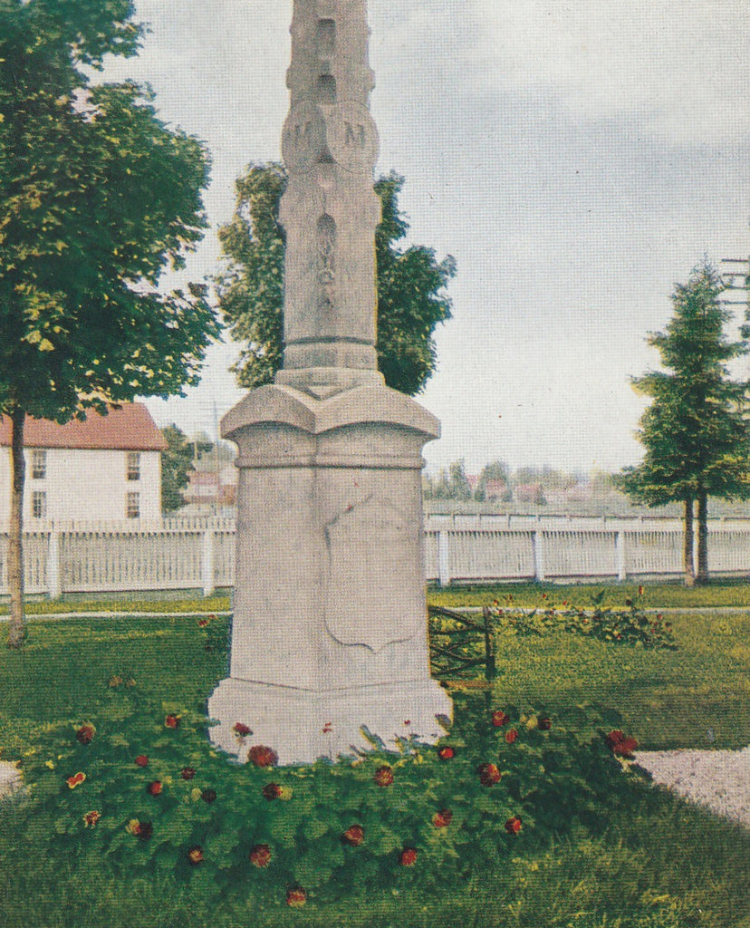 Father Marquette's Monument St. Ignace Michigan Postcard Close Up