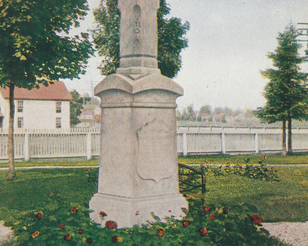 Father Marquette's Monument St. Ignace Michigan Postcard Close Up 2