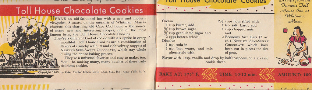 Favorite Chocolate Recipes - Nestle's Semi-sweet Chocolate - Booklet, c. 1940