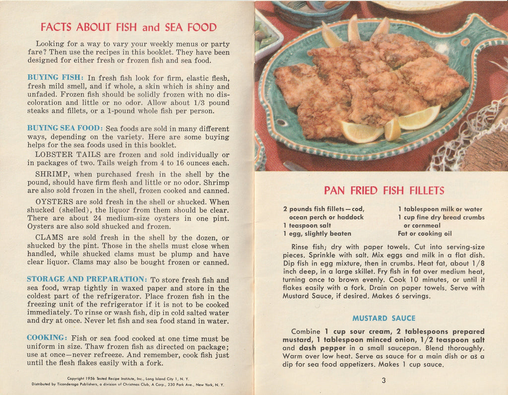 Favorite Fish and Sea Food Recipes - Tested Recipe Institute - General Motors Information Rack Service - Booklet, c. 1956
