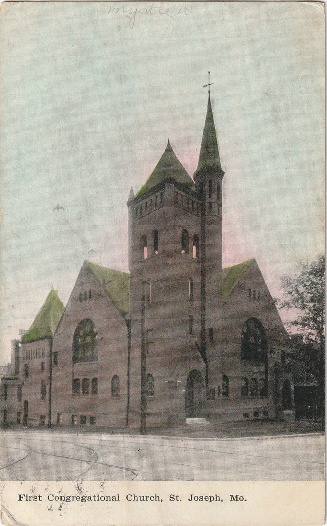 First Congregational Church St. Joseph Missouri Postcard