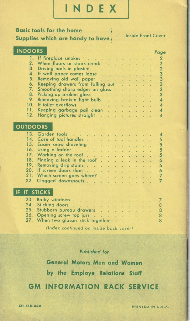 Fix It This Way - Brevity Inc. - General Motors Information Rack Service - Booklet, c. 1951
