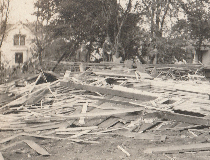 Flattened House Disaster Aftermath RPPC Close Up