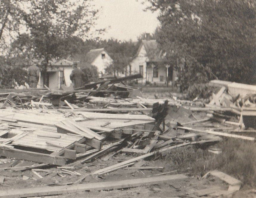 Flattened House Disaster Aftermath RPPC Close Up 2