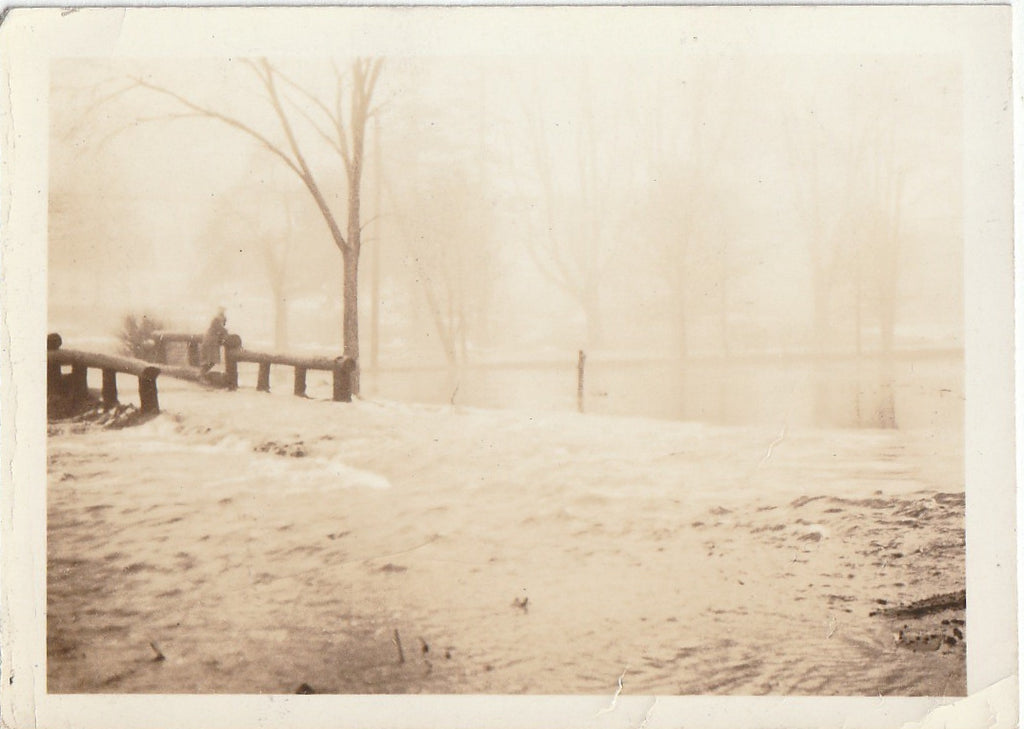 Flooded Bridge - Snapshot, c. 1920s