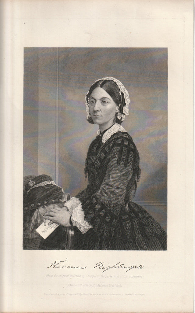 Florence Nightingale - From Painting by Alonzo Chappel - Johnson, Fry & Co. - Engraving Print, c. 1872