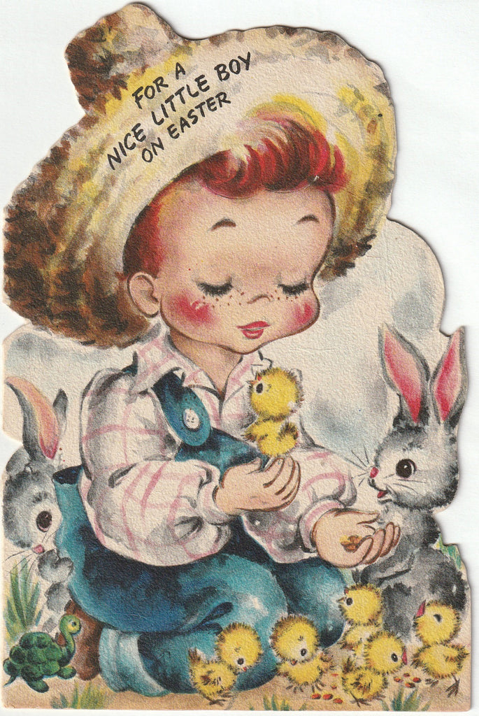 For A Nice Little Boy on Easter - Tommy and His Turtle - A Hallmark Card, c. 1948