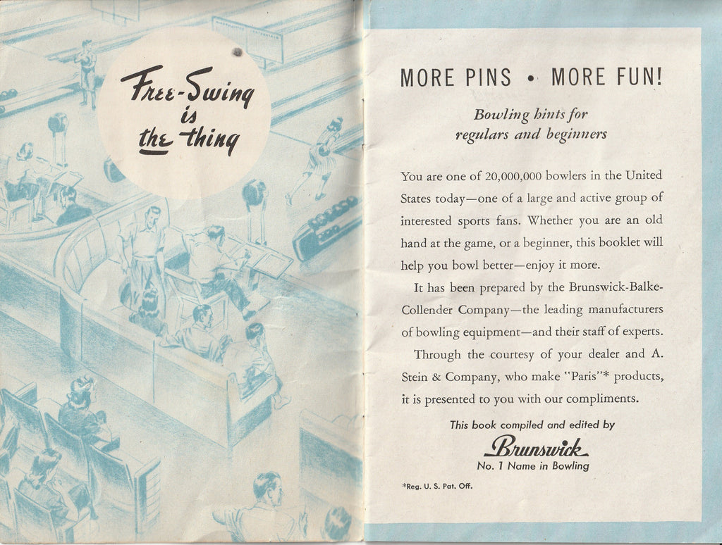 Free-Swing is the Thing - Brunswick Bowling - Booklet, c. 1947