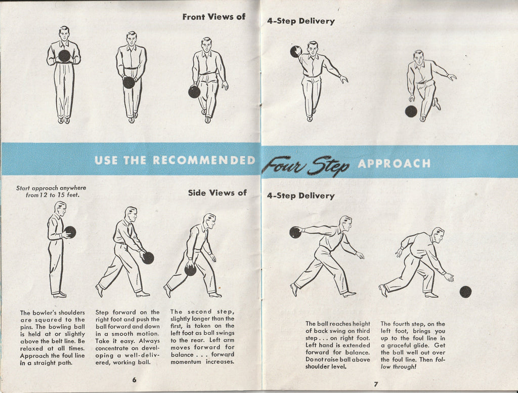 Free-Swing is the Thing - Brunswick Bowling - Booklet, c. 1947 Pg. 6-7