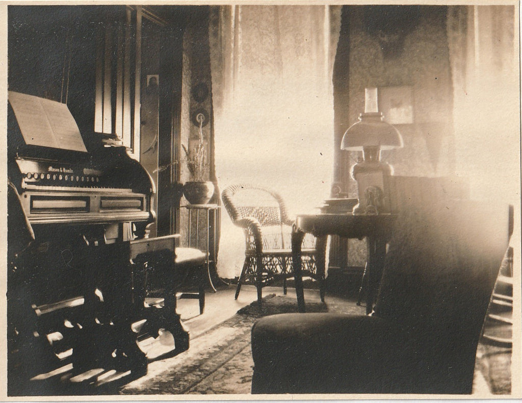 Front Parlor, Back Parlor and Bedroom - SET of 3 - Edwardian Interior - Snapshots, c. 1900s 