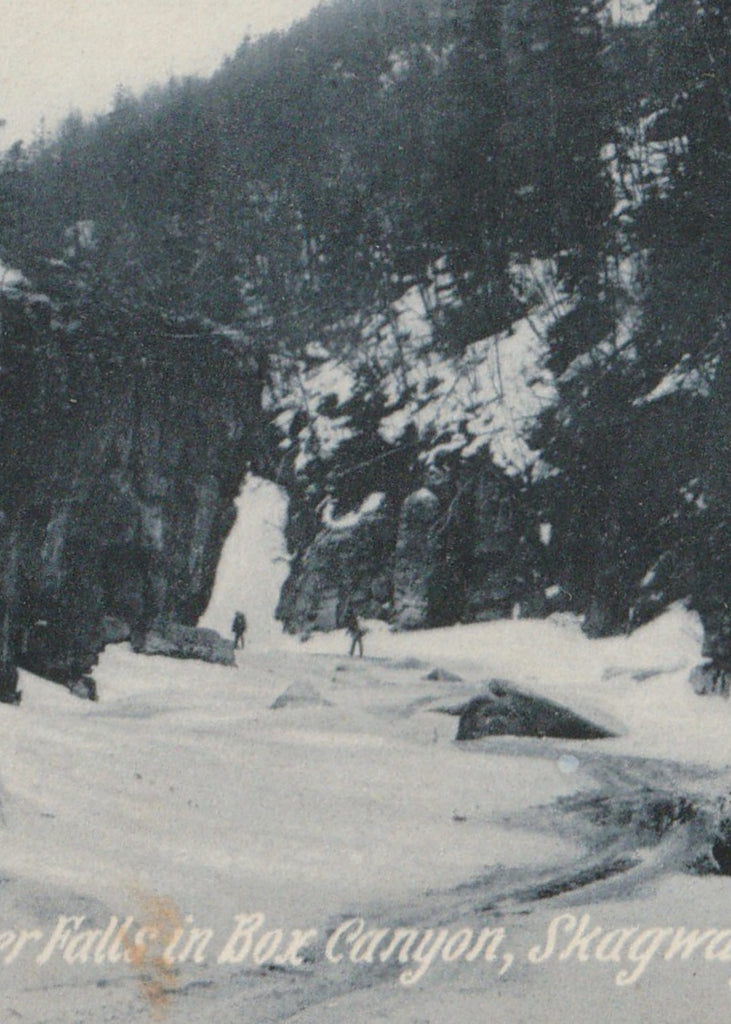 Frozen Waterfall Box Canyon Skagway Trail Alaska Antique Postcard Close Up 2