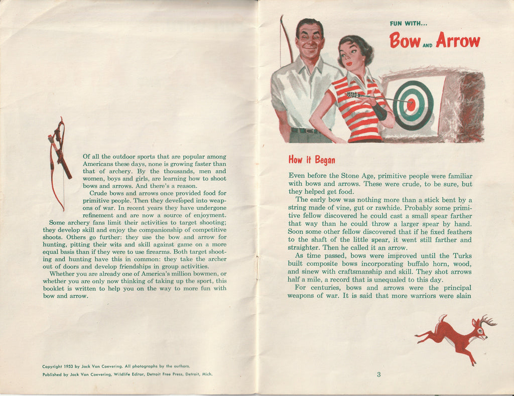 Fun With Bow and Arrow - Jack Van Coevering and Fred Bear - Booklet, c. 1953