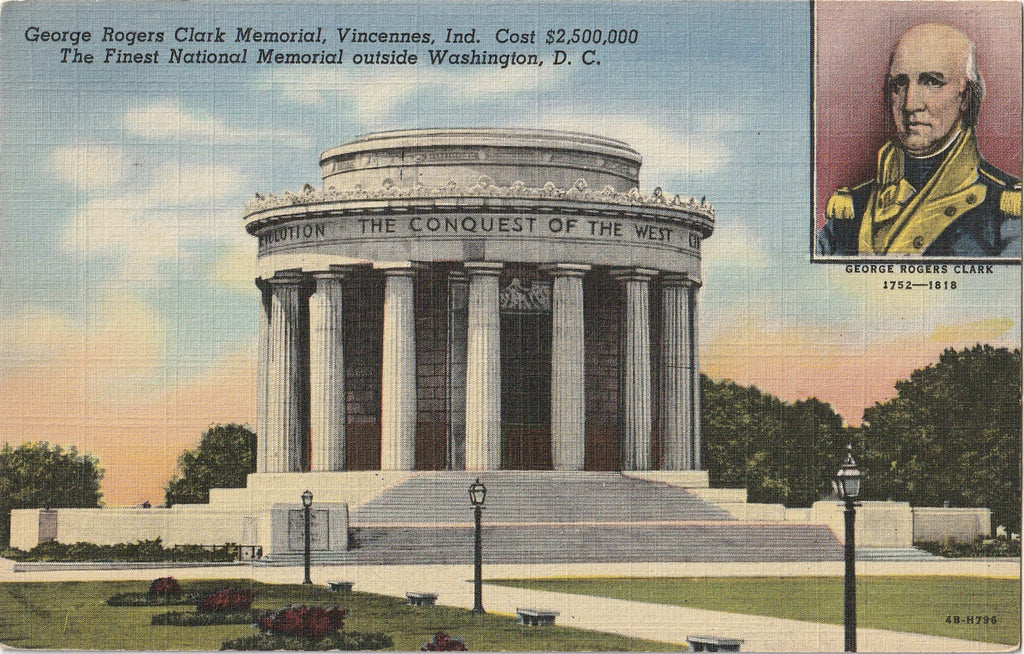 George Rogers Clark Memorial Vincennes IN Postcard