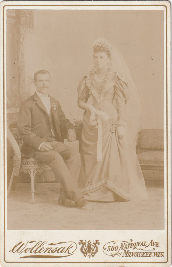 Ghostly Victorian Bride and Groom Cabinet Photo