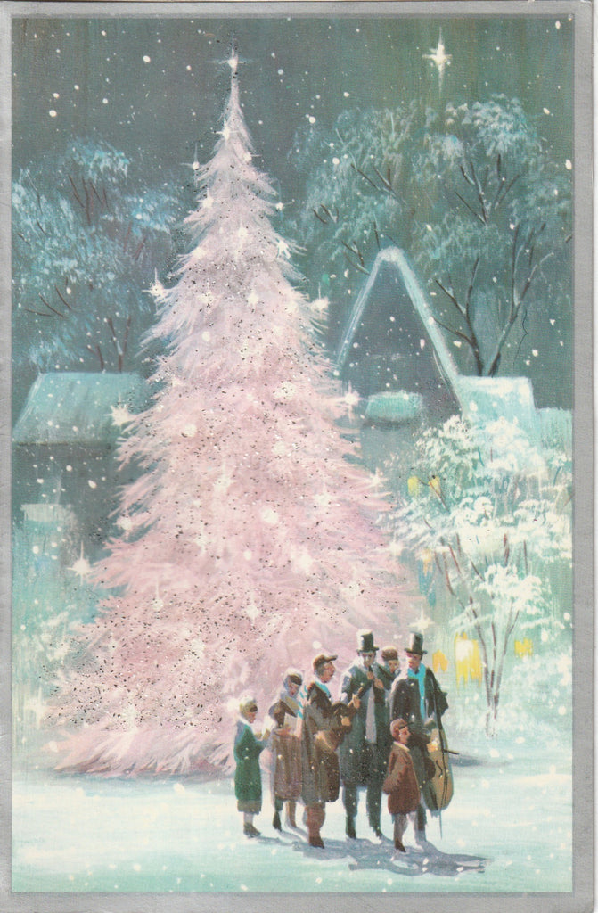 Glitter Lights of Christmas - Pink Christmas Tree - A Sunshine Card, c. 1960s