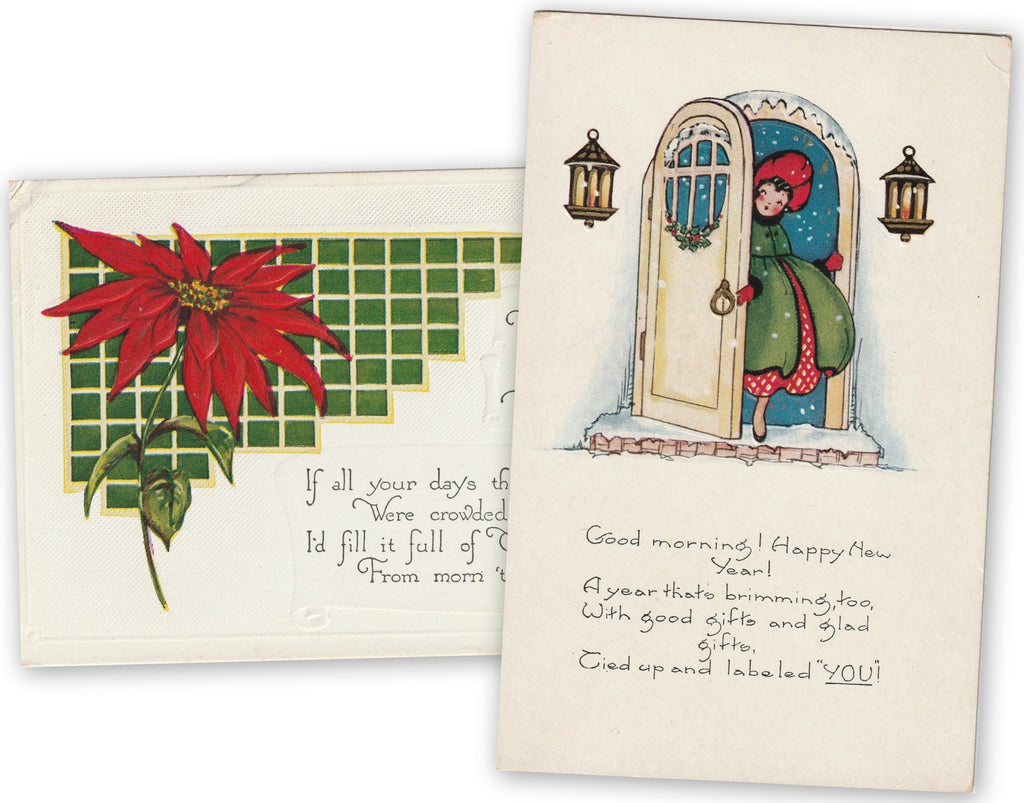 Season's Greetings 1920s Postcards