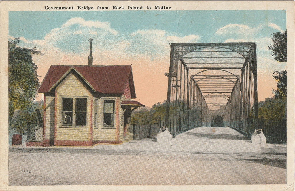 Government Bridge Rock Island Moline Illinois Postcard