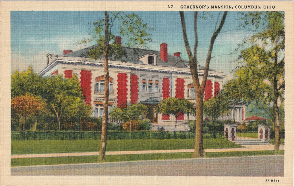 Governor's Mansion Columbus Ohio Postcard