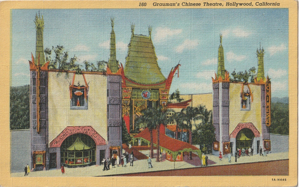 Grauman's Chinese Theatre Hollywood Vintage Postcard